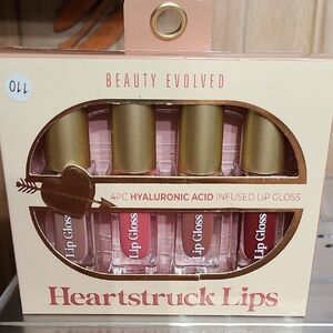 Heartstruck Lips 4pc Hyaluronic Acid Infused Lip Gloss - Pink & Rose Set